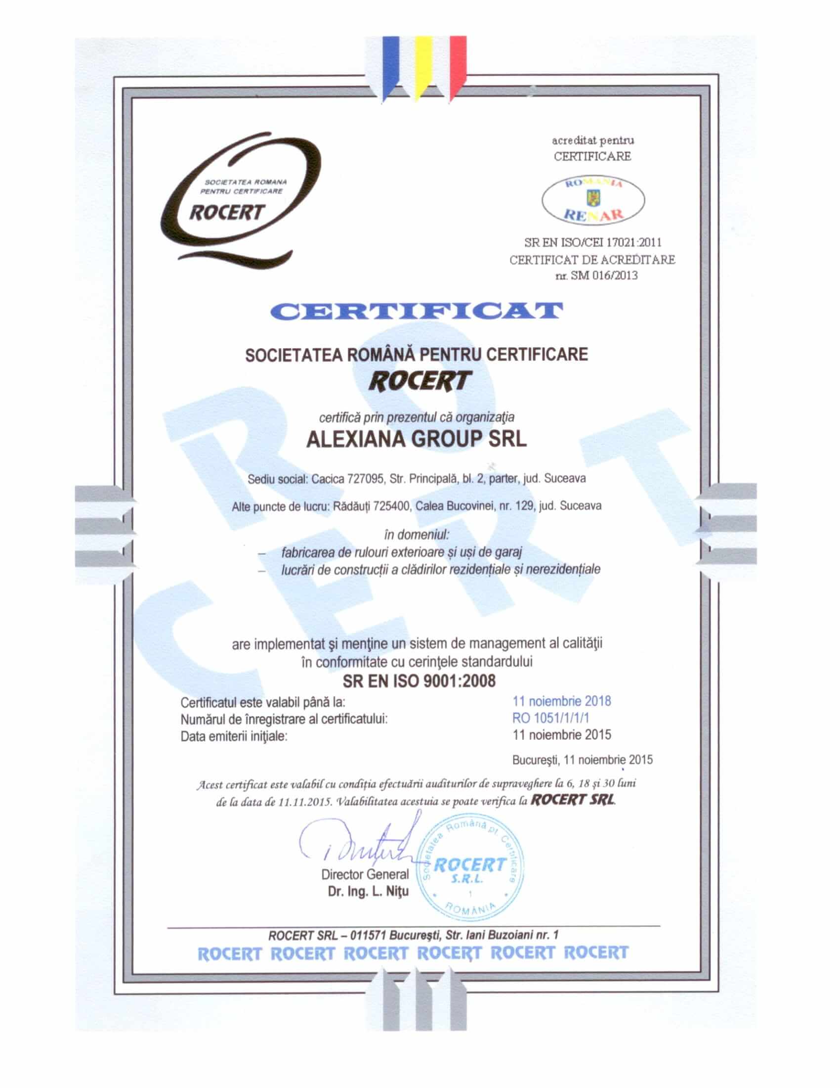 Certificat ISO 9001